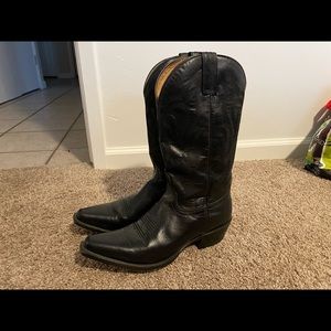 Shyanne Black Leather Western Heeled Boots
